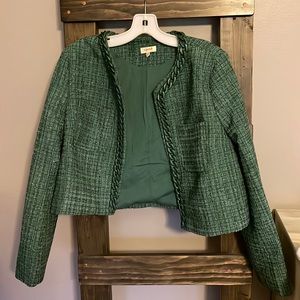 Vici Dolls blazer. Tweed material. Green with hints of silver. Size Large, new.
